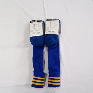TCK SOCCOR REACS SOCCOR SOCKS(BLUE /YELLOW STRIPES) 2 PAIR
